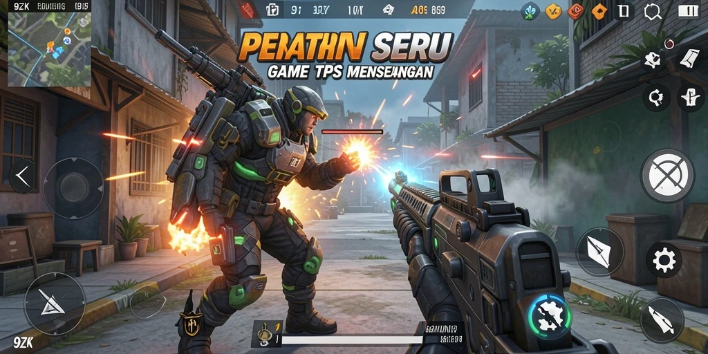 Tangkapan layar gameplay 9ZK menunjukkan aksi pertempuran yang intens.