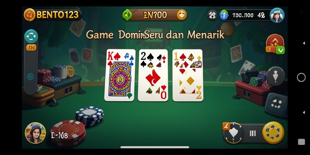 Screenshot gameplay domino yang menampilkan momen seru bermain BENTO123.