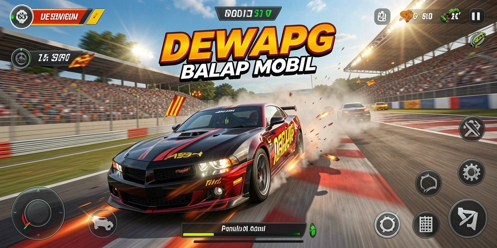 Tampilan gameplay balap DEWAPG yang menegangkan dan seru.