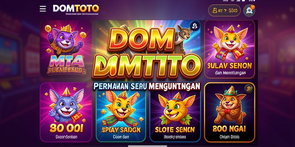 Tampilan menarik dari gameplay DOMTOTO yang penuh warna.