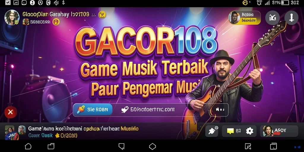Tangkapan layar GACOR108 menampilkan gameplay menarik dengan lagu-lagu populer.