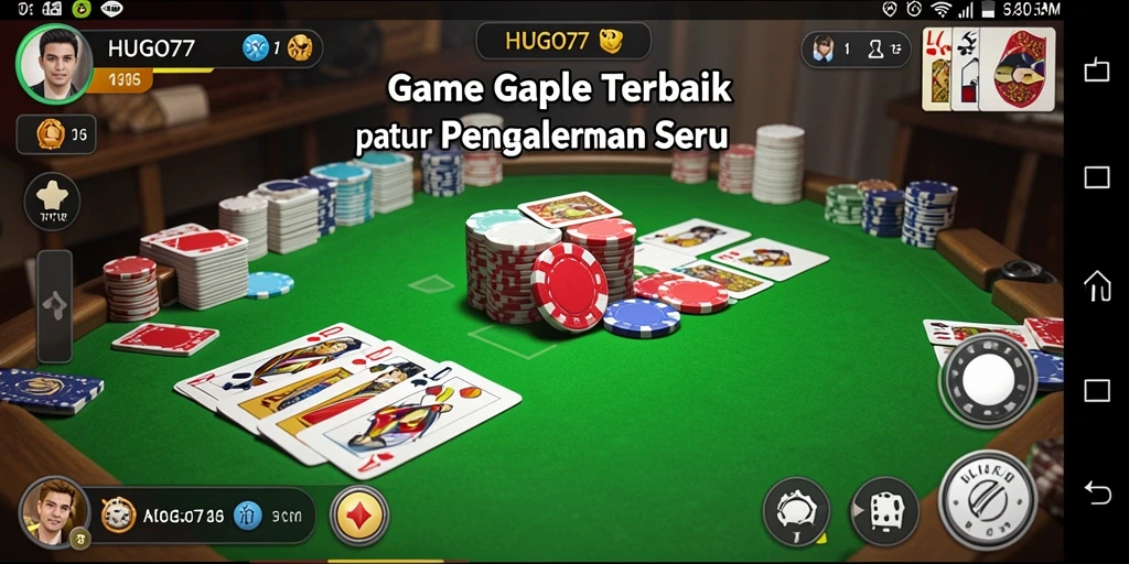 Tampilan gameplay HUGO77 dengan berbagai papan Gaple yang menarik.