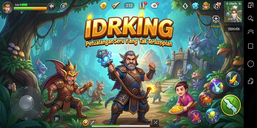 Tampilan gameplay seru dalam IDRKING saat menjelajahi dunia petualangan.