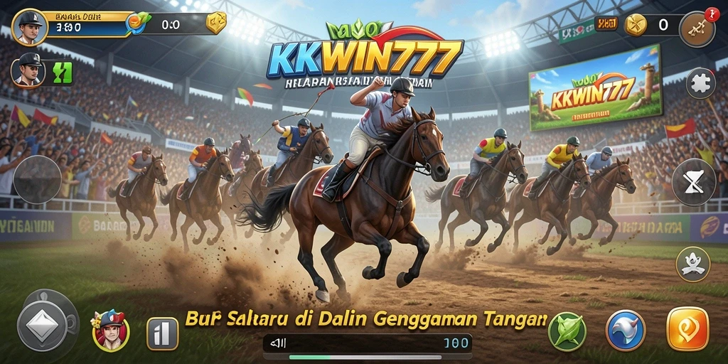 Tampilan gameplay balapan seru di KKWIN777 dengan mobil cepat.