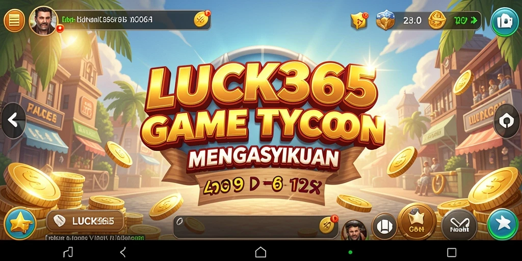 Tampilan gameplay LUCK365 yang seru dalam membangun bisnis Tycoon.