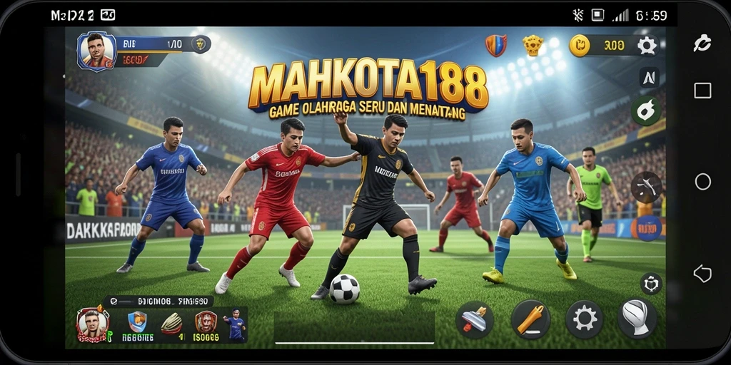 Tampilan gameplay MAHKOTA188 yang menarik dengan aksi olahraga seru.