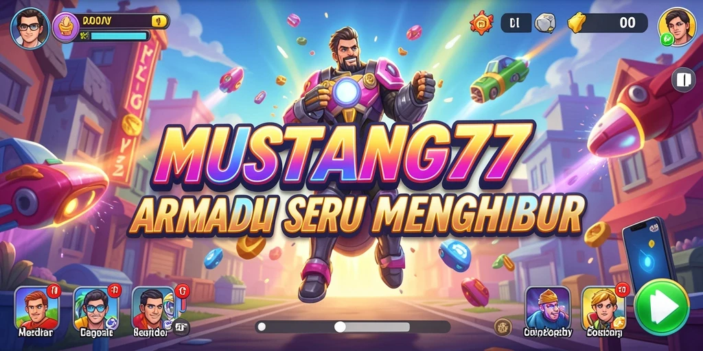Tampilan gameplay seru dan menantang dari MUSTANG77.