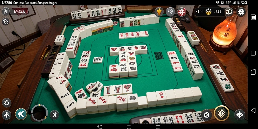 Tampilan gameplay seru MZ356 dalam mahjong yang menantang.
