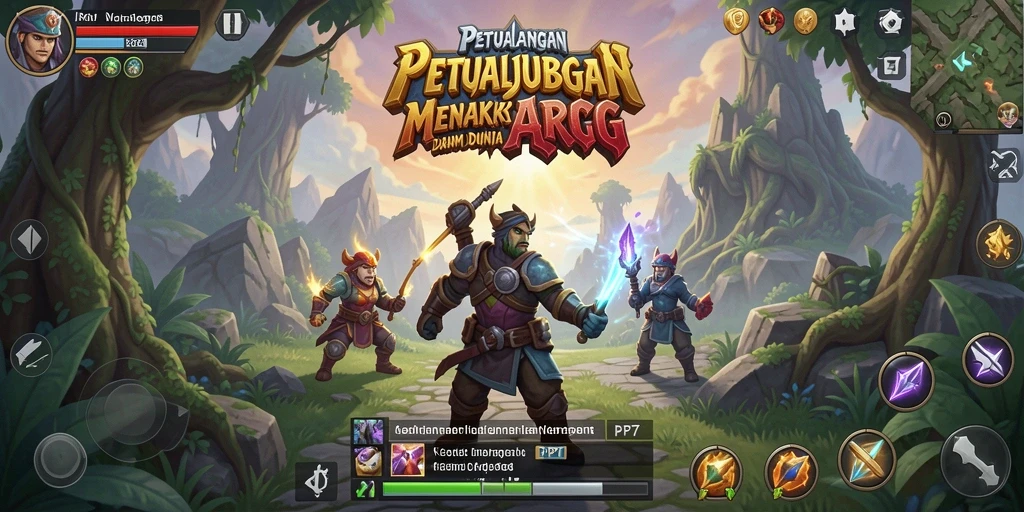 Screenshot menunjukkan aksi pertarungan seru dalam PP7 ARPG.