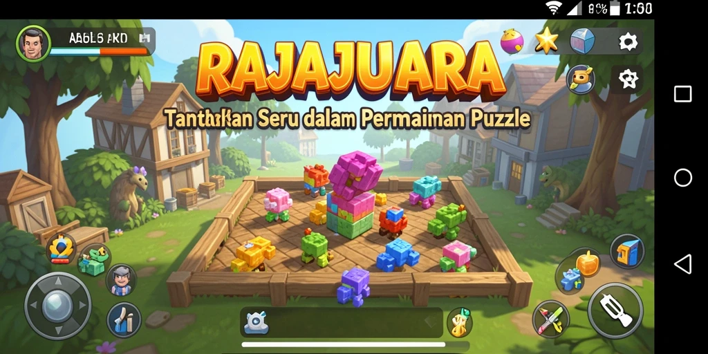 Tampilan gameplay menantang dalam RAJAJUARA yang penuh teka-teki.