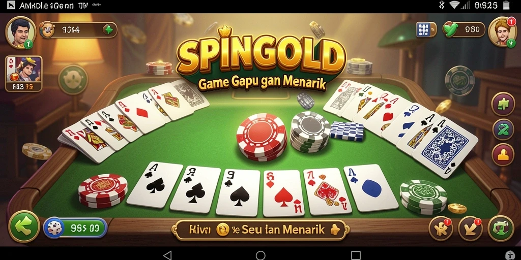Tampilan gameplay menarik dari SPINGOLD yang menampilkan permainan Gaple.