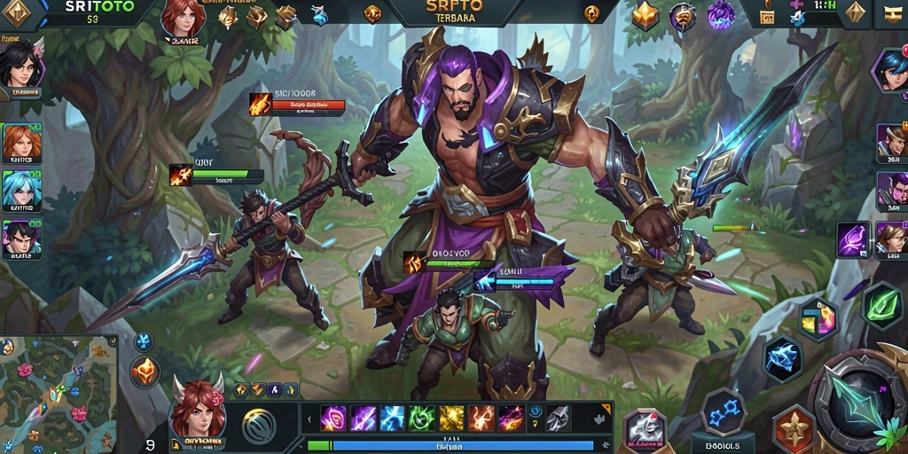 Tampilan menarik gameplay MOBA yang dinamis di SRITOTO.