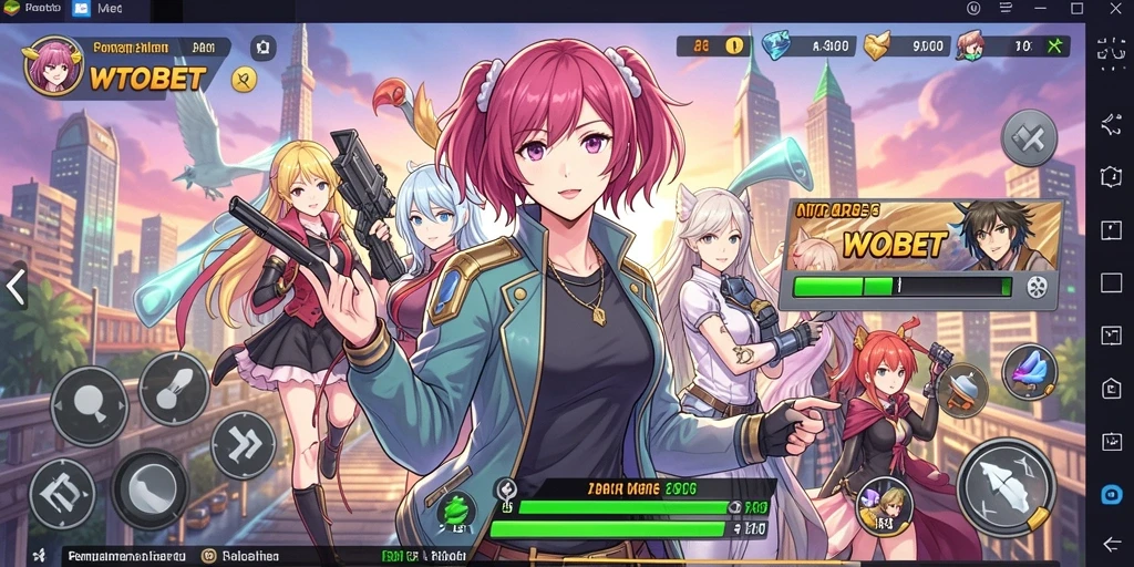 Tampilan gameplay WTOBET yang menakjubkan dengan karakter Anime.