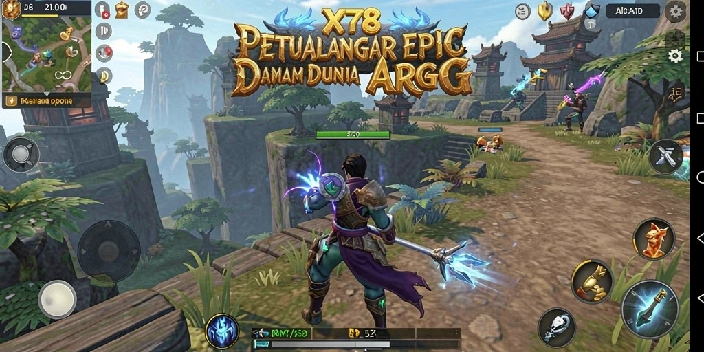 Tampilan menarik dari gameplay X78 dalam pertempuran ARPG.